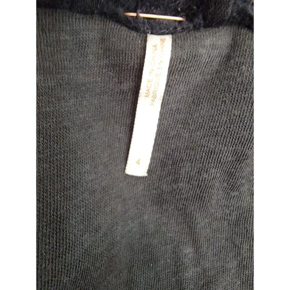 Free People Drape Front Moto Waxed Biker Jacket Womens Size 4 Black OB418010 - Picture 12 of 15